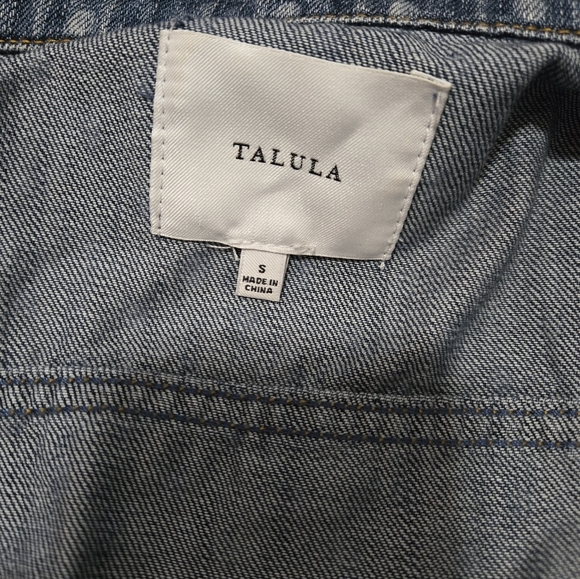 TALULA ARITZIA Blue Denim Button Up Vest With Faded Polka Dots. Size Small - Picture 10 of 16